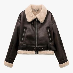 Zara brownie Leather Jacket